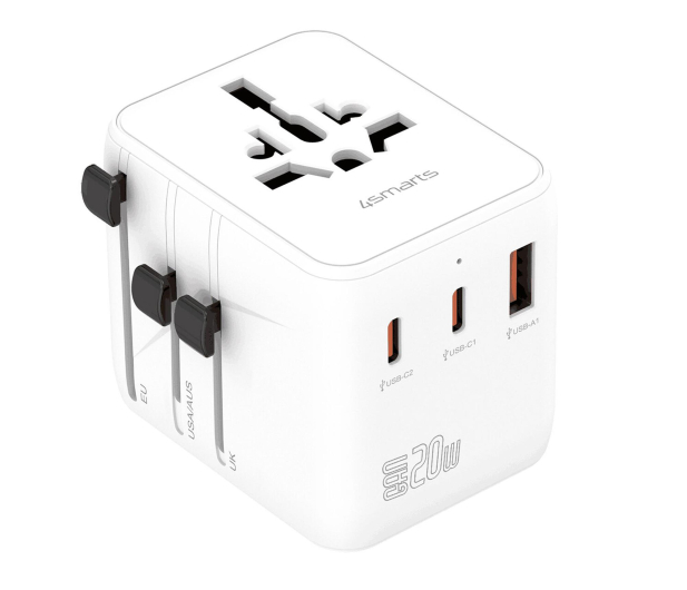 4smarts Adapter podróżny Nomad GaN 20W 2C+1A biały - 1512616 - zdjęcie 2